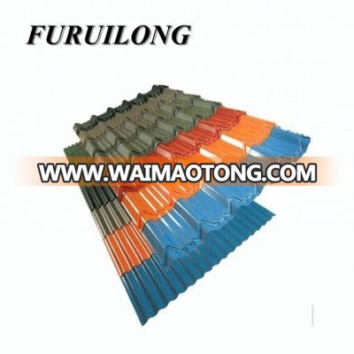 Tianjin Furuilong 18 22 gague color coated corrugated steel or plastic roofing sheet